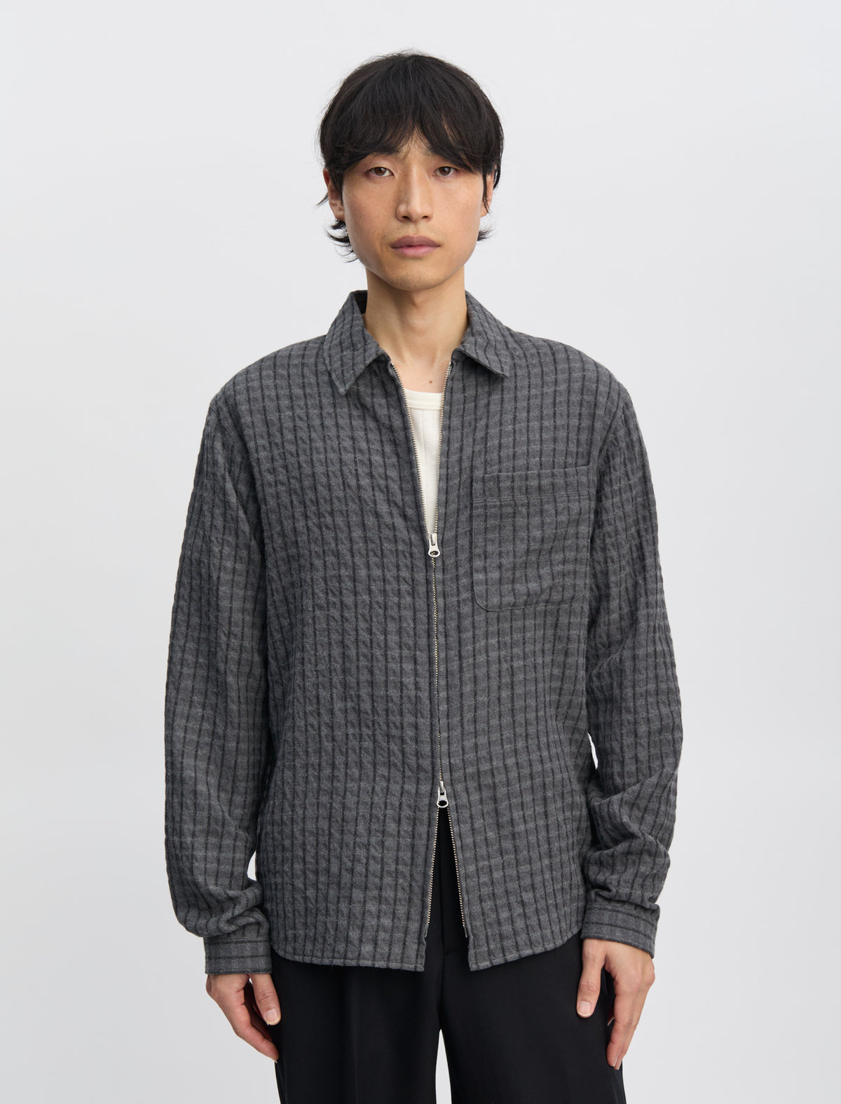 ANOTHER Overshirt 1.0 JPN : Grey/Black Stripe