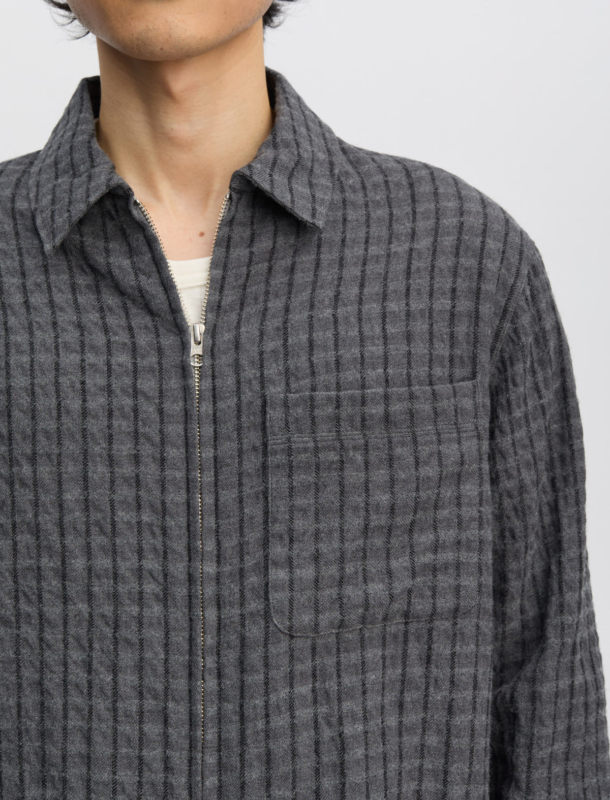 ANOTHER Overshirt 1.0 JPN : Grey/Black Stripe