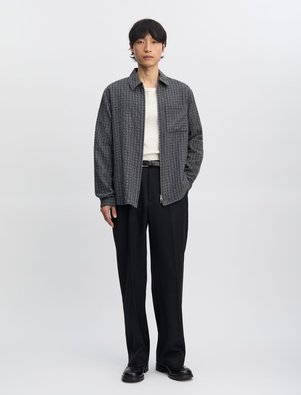 ANOTHER Overshirt 1.0 JPN : Grey/Black Stripe