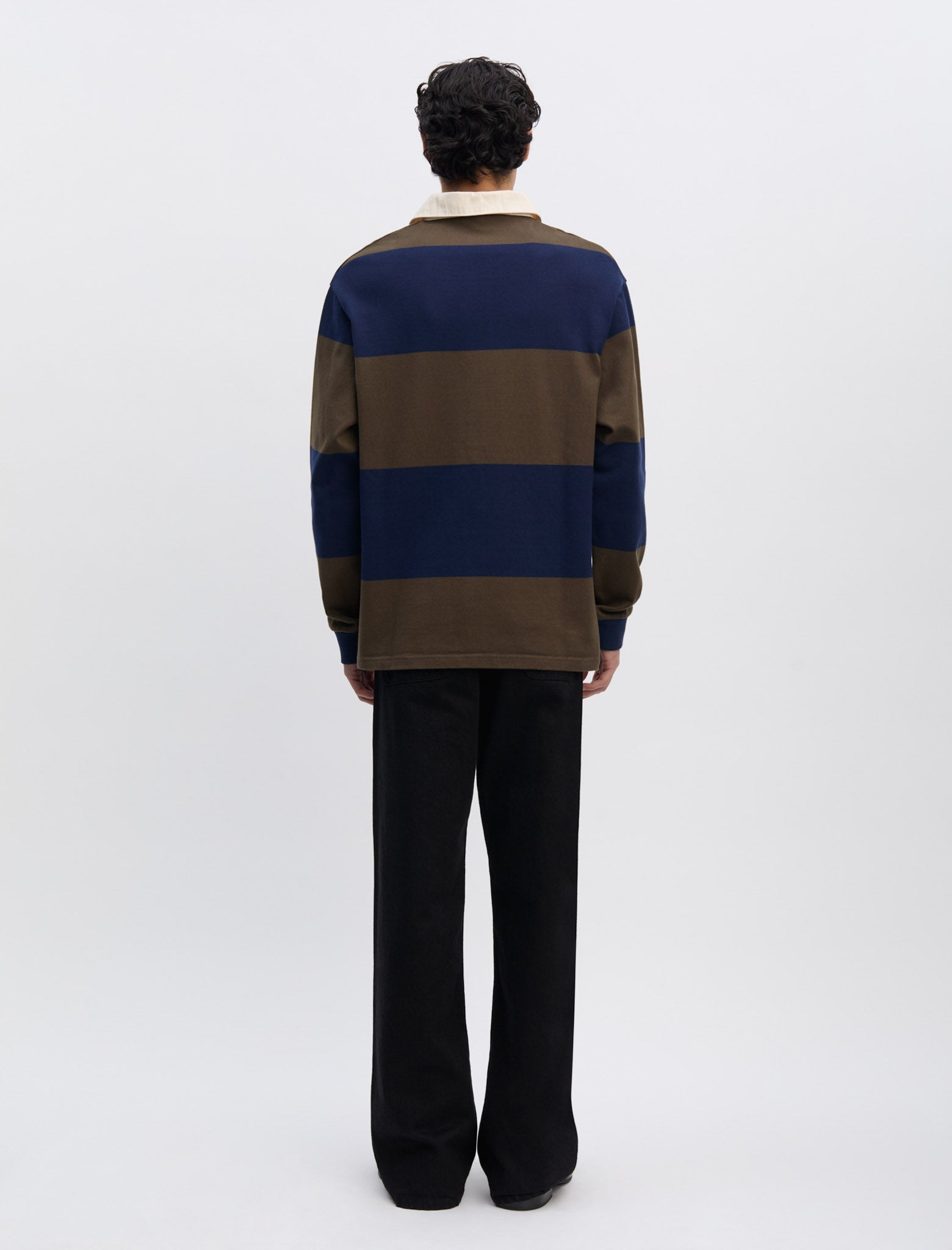 ANOTHER Rugby Polo 1.0 Navy Brown Stripe