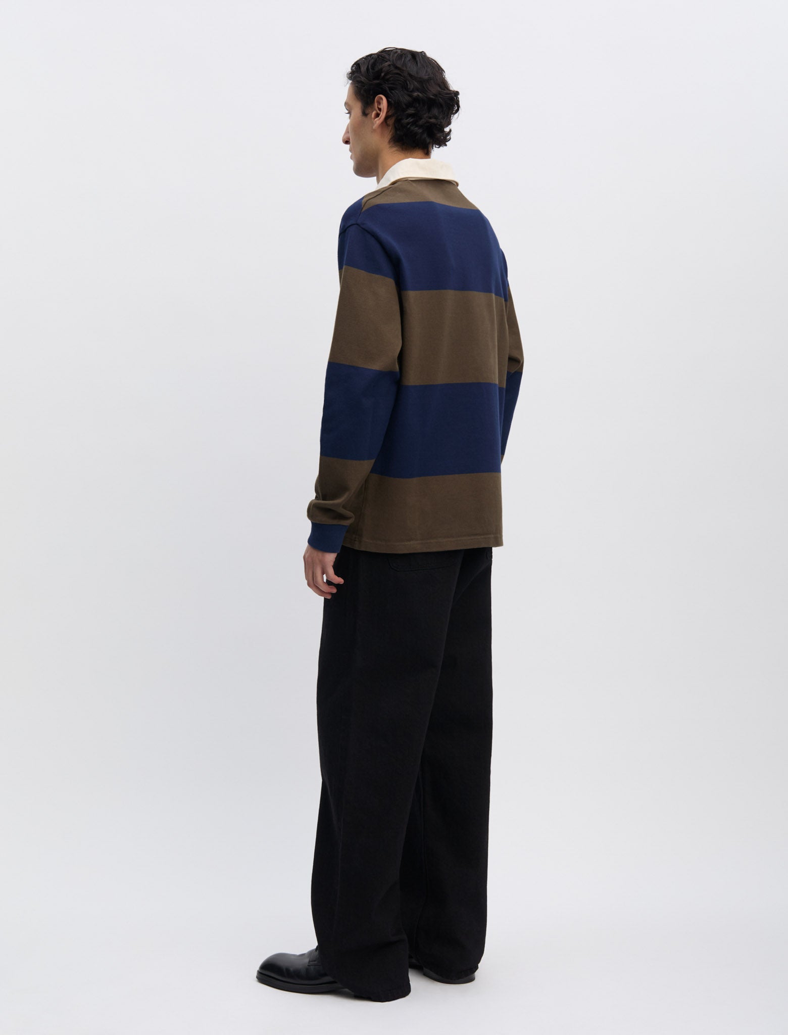 ANOTHER Rugby Polo 1.0 Navy Brown Stripe