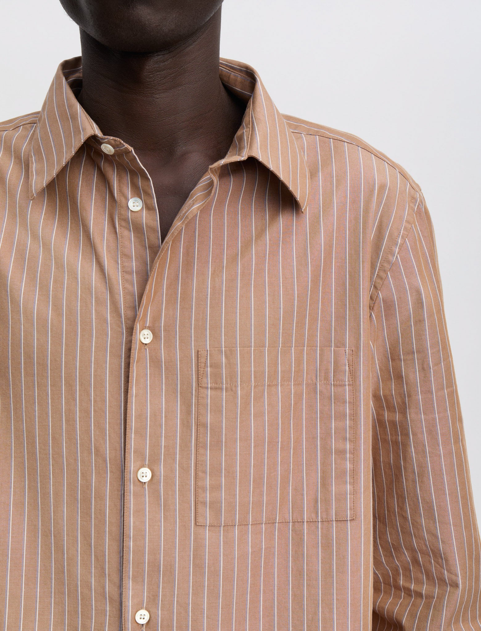 ANOTHER SHIRT 3.0 BROWN WHITE STRIPE