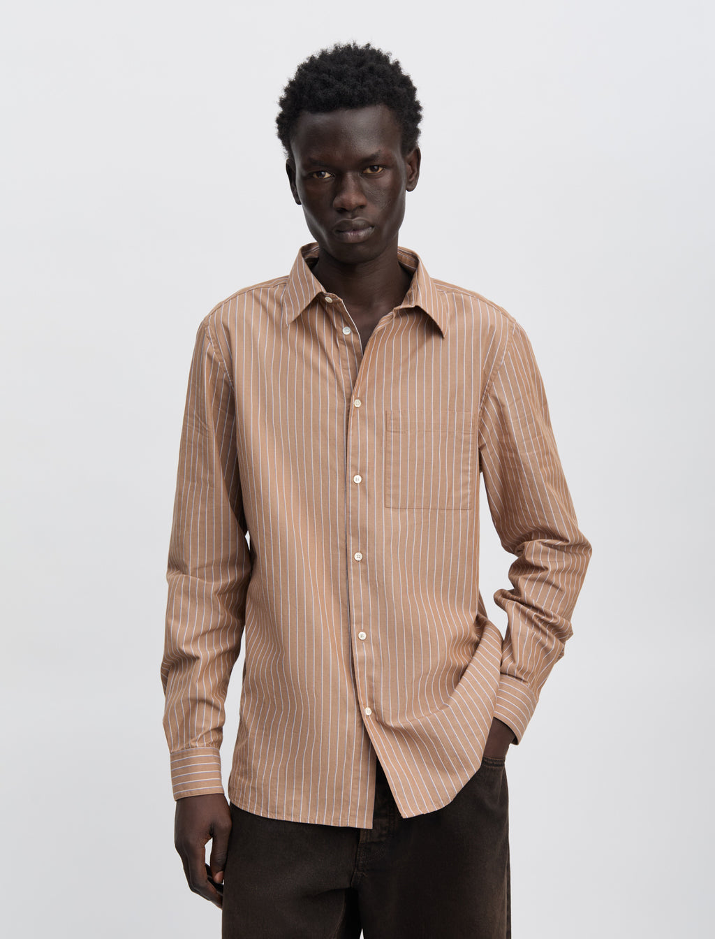 ANOTHER SHIRT 3.0 BROWN WHITE STRIPE