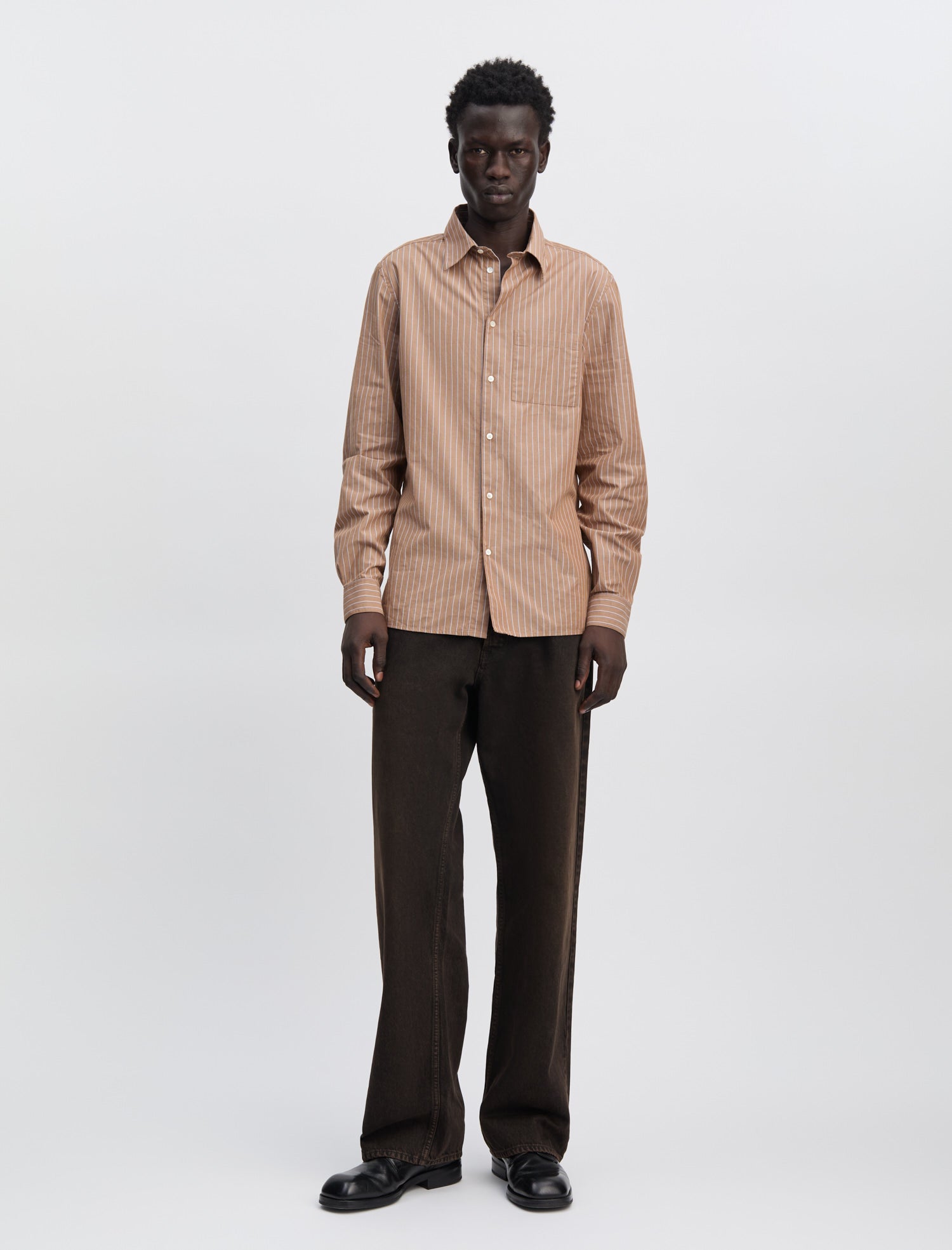 ANOTHER SHIRT 3.0 BROWN WHITE STRIPE