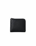 COW LEATHER L-SHAPED WALLET : BLACK