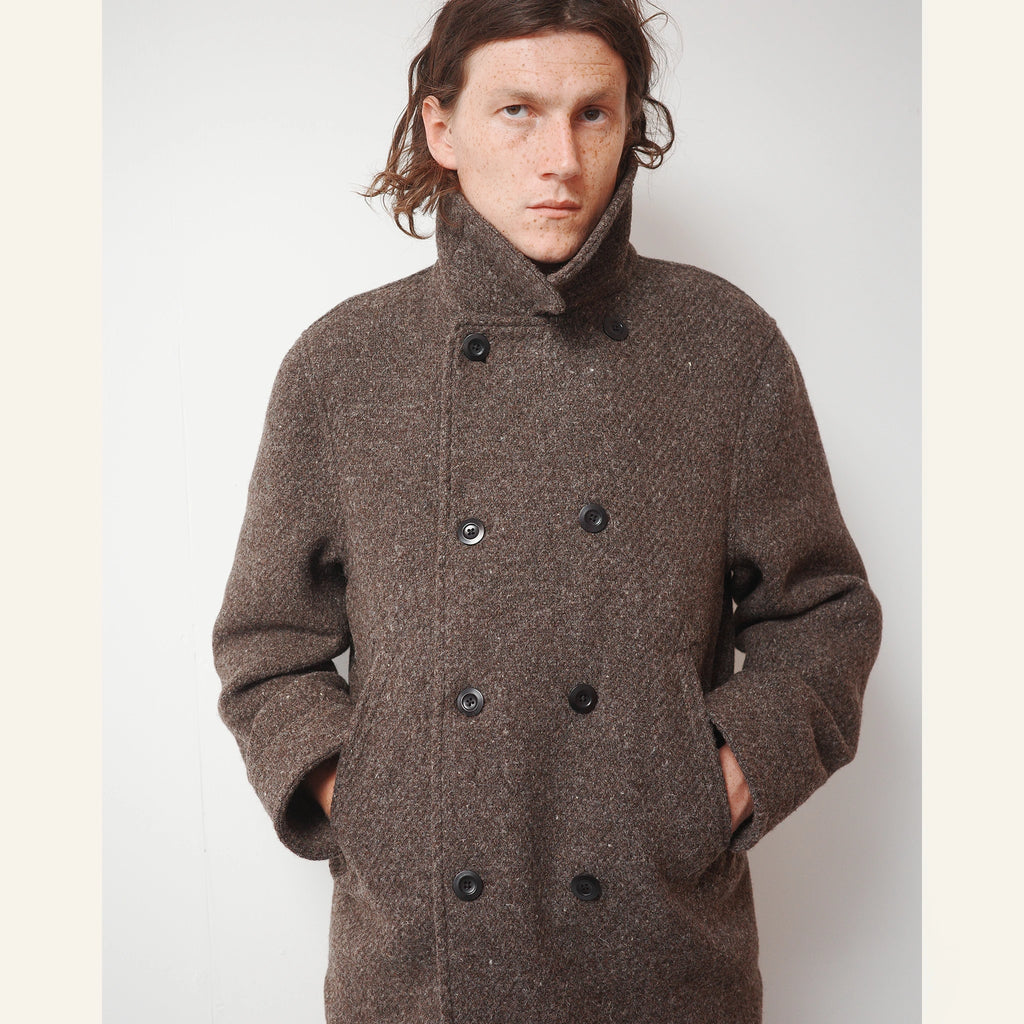 BALWEN PEACOAT UNDYED WOOL : LOAM