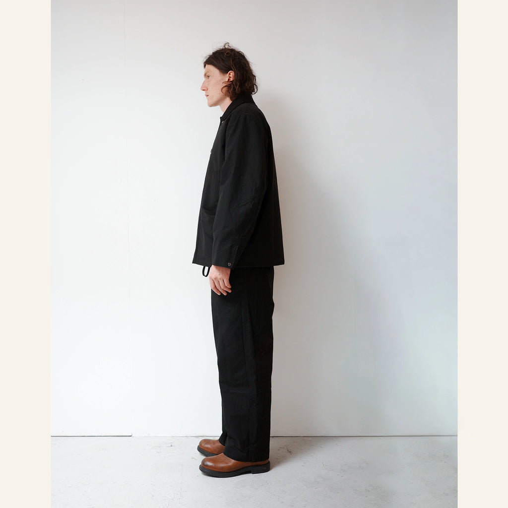 BLANKET JACKET COTTON DRY WAX : BLACK