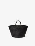 COW LEATHER BASKET L : BLACK