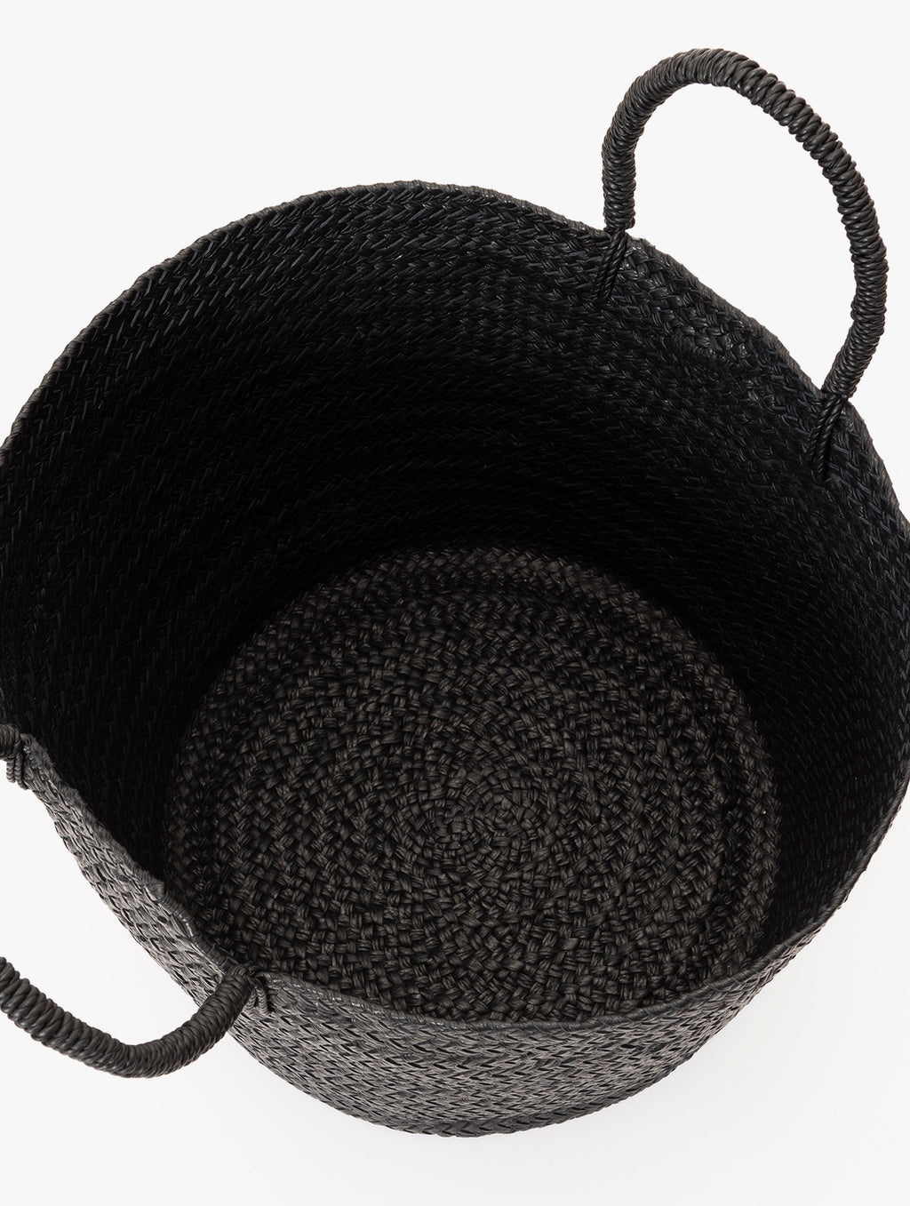 COW LEATHER BASKET L : BLACK
