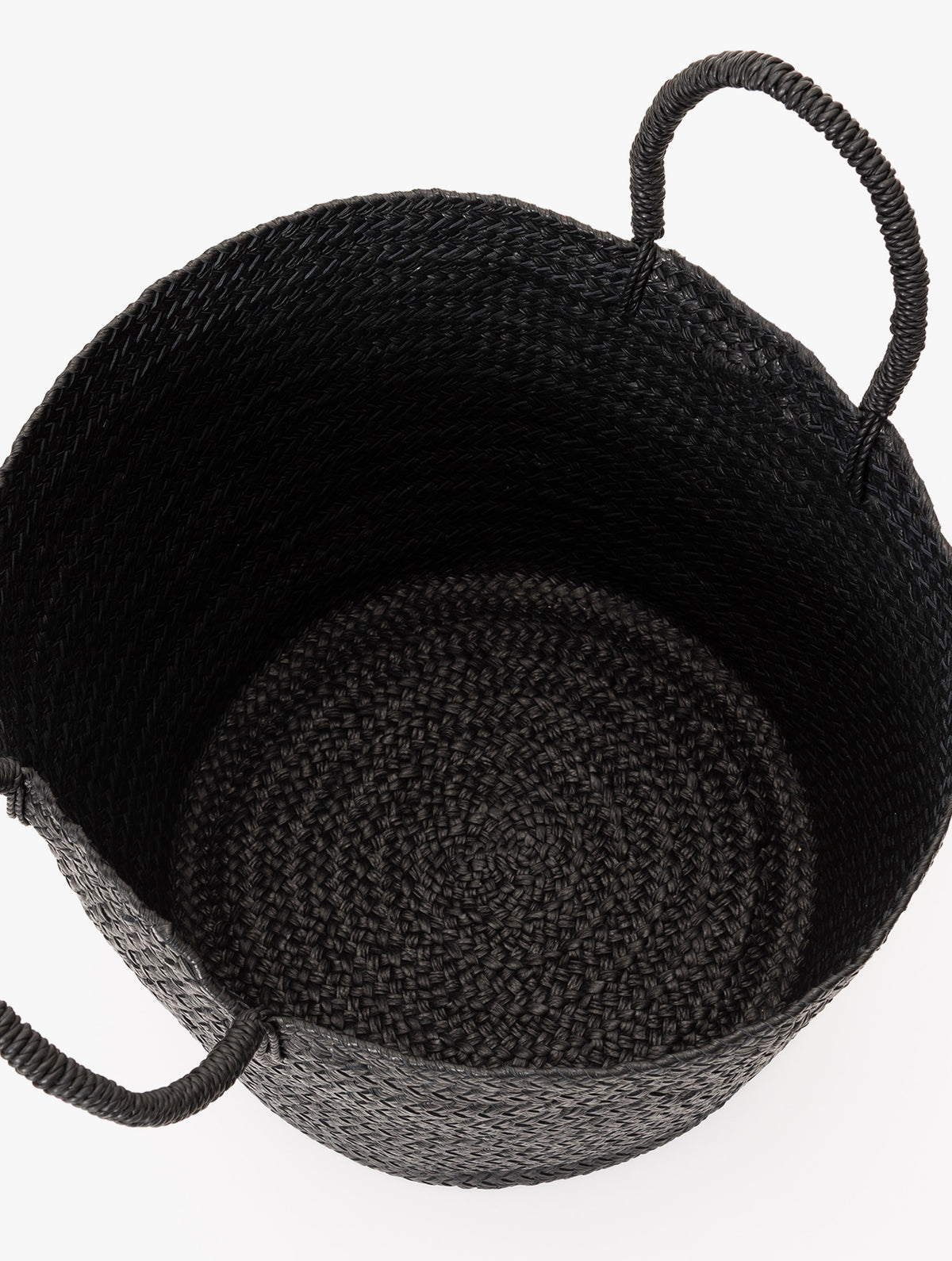 COW LEATHER BASKET L : BLACK