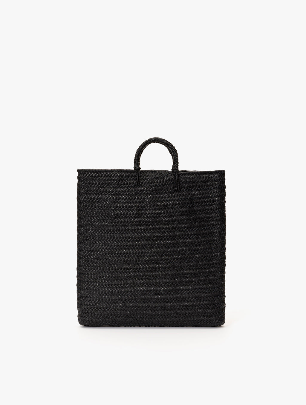COW LEATHER BRIEF BASKET M : BLACK