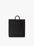 COW LEATHER BRIEF BASKET M : BLACK