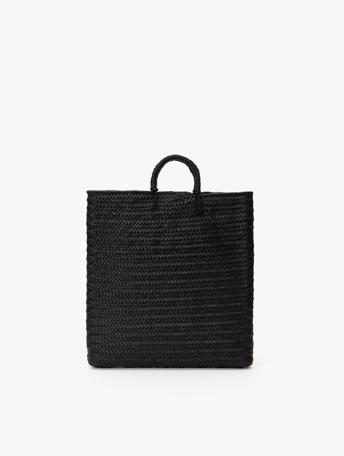 COW LEATHER BRIEF BASKET M : BLACK