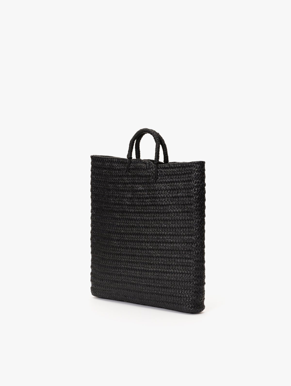 COW LEATHER BRIEF BASKET M : BLACK