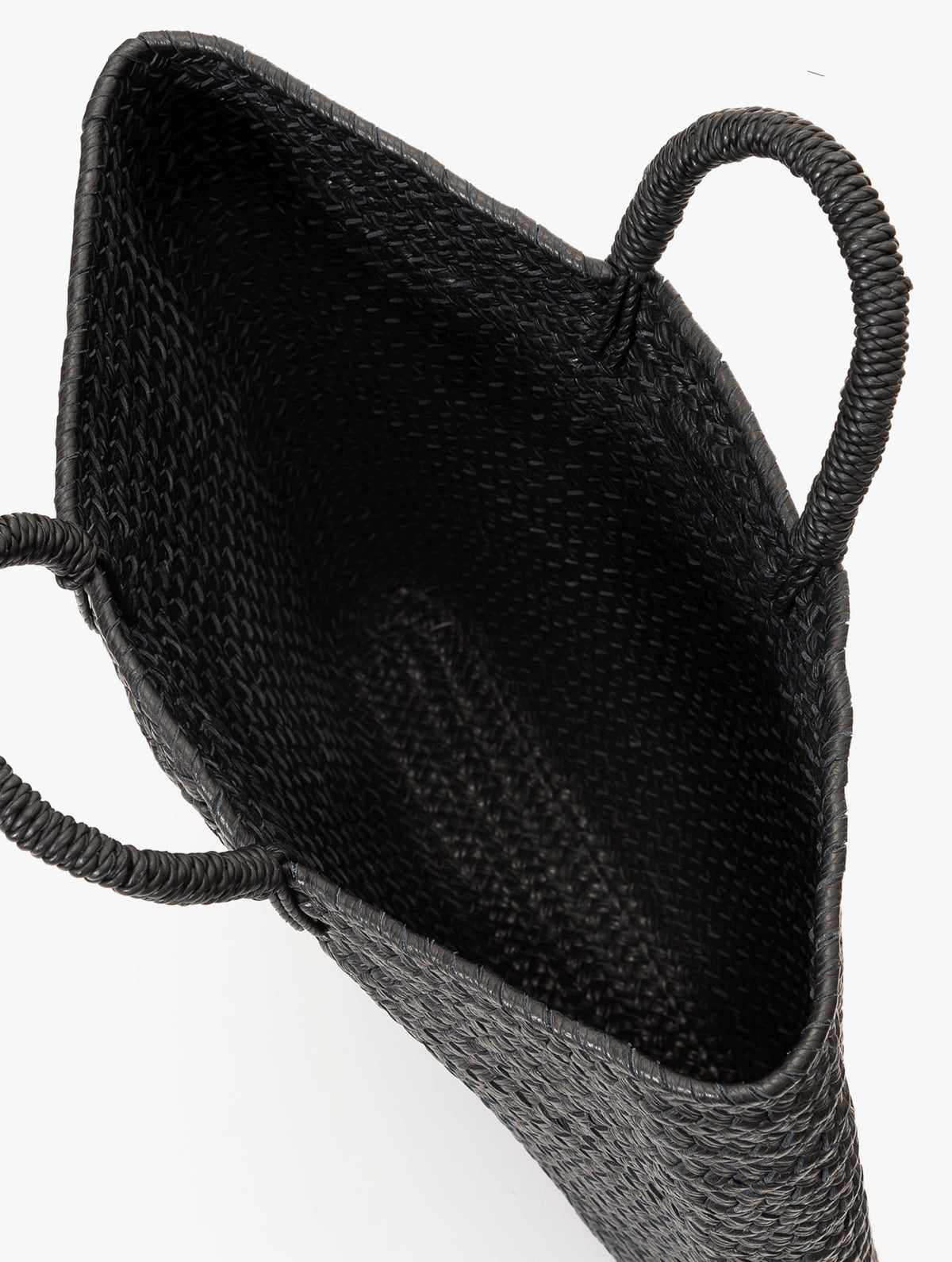 COW LEATHER BRIEF BASKET M : BLACK