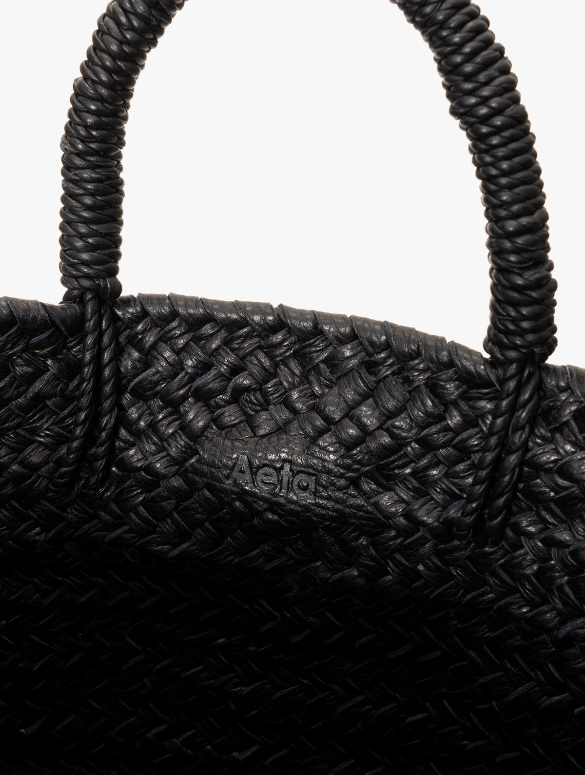 COW LEATHER BRIEF BASKET M : BLACK