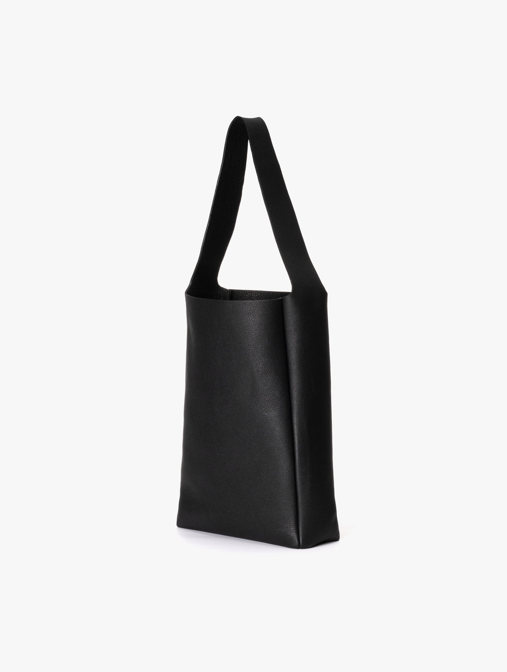 COW LEATHER SHOULDER BAG M : BLACK