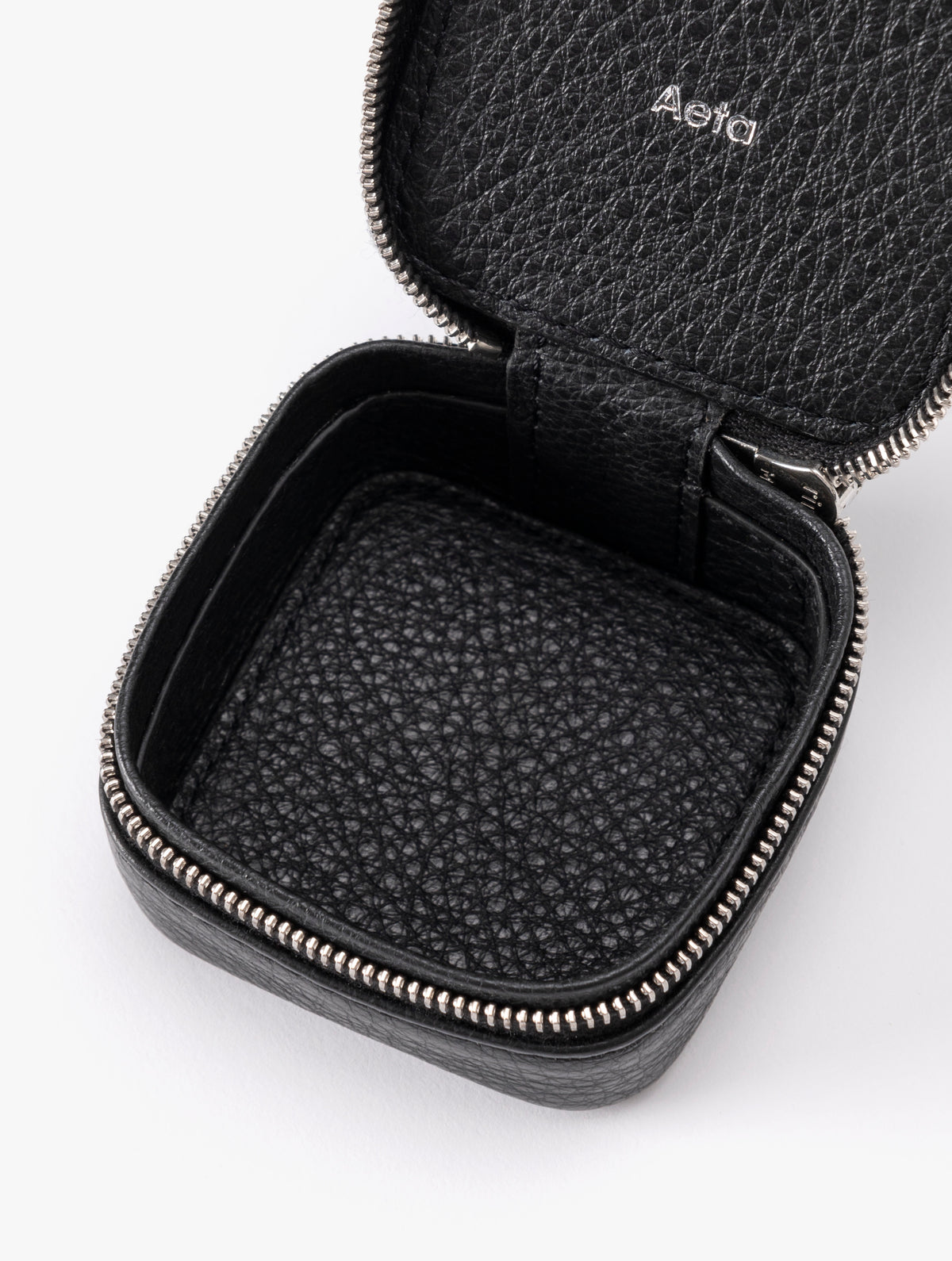COW LEATHER SMALL CONTAINER A : BLACK