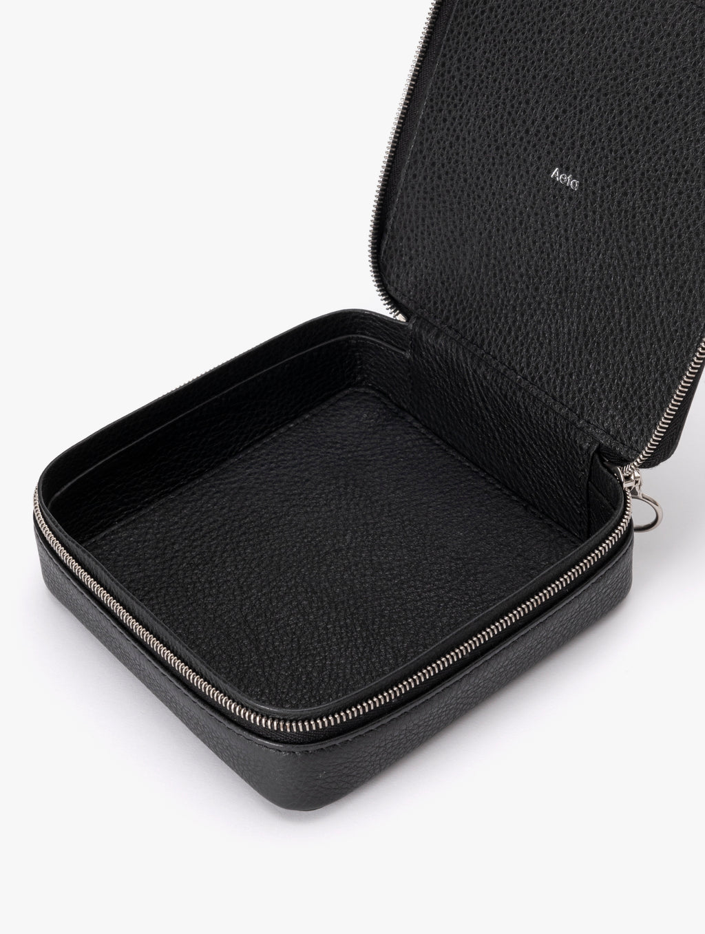 COW LEATHER SMALL CONTAINER C : BLACK
