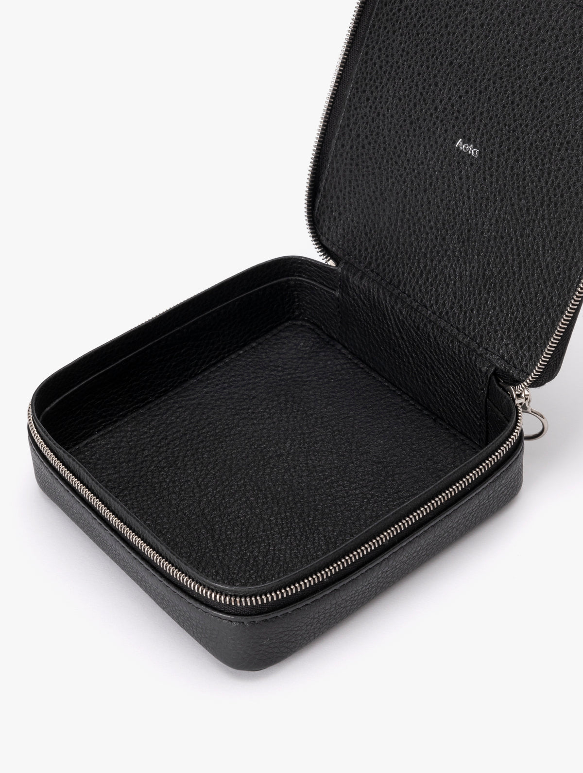 COW LEATHER SMALL CONTAINER C : BLACK