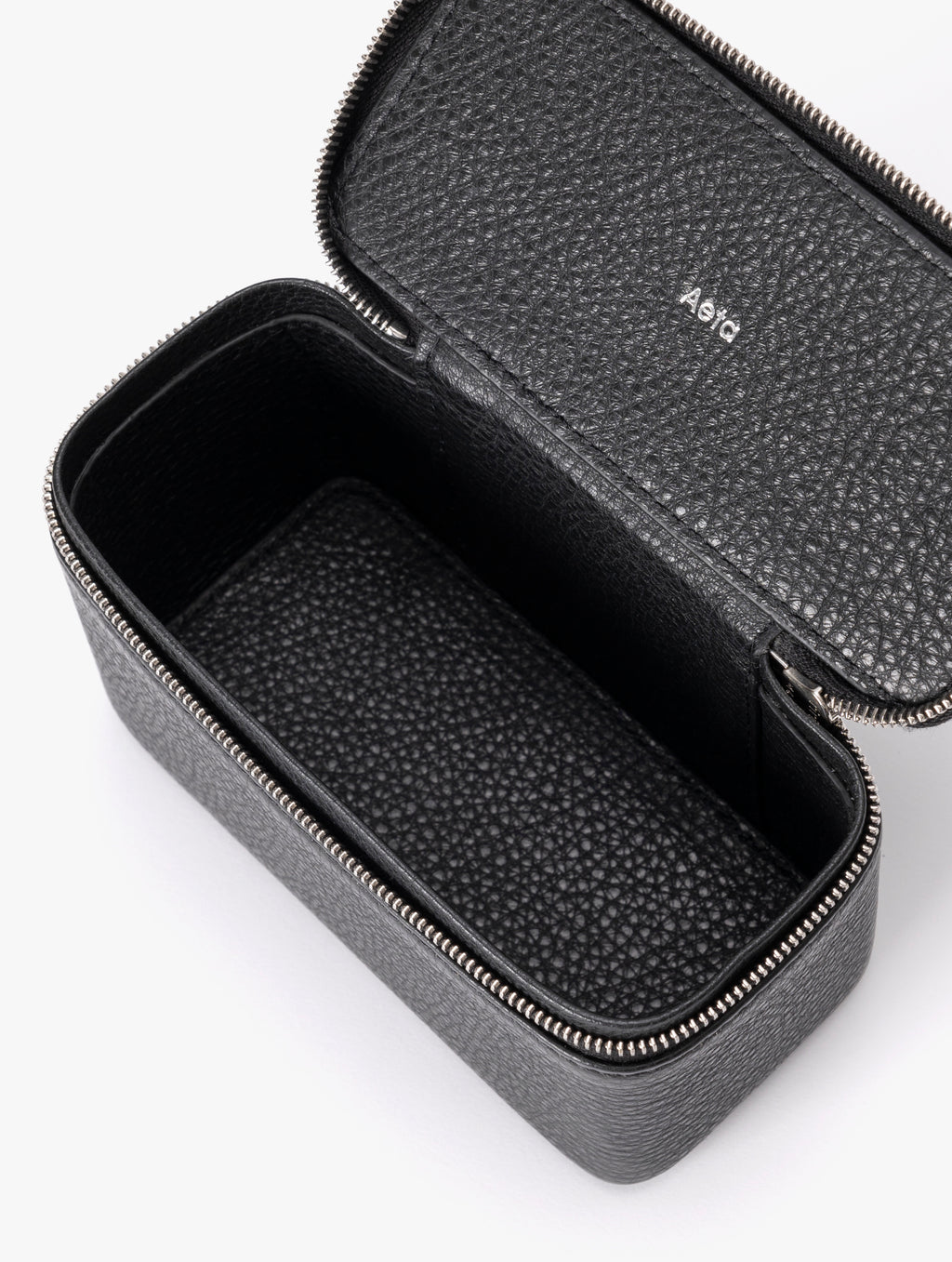 COW LEATHER SMALL CONTAINER E : BLACK