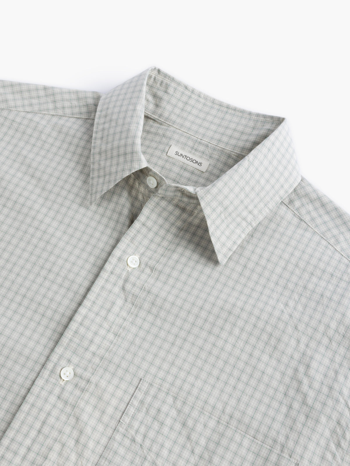 IVOR REGULAR COLLAR SHIRT : GREEN PANE CHECK