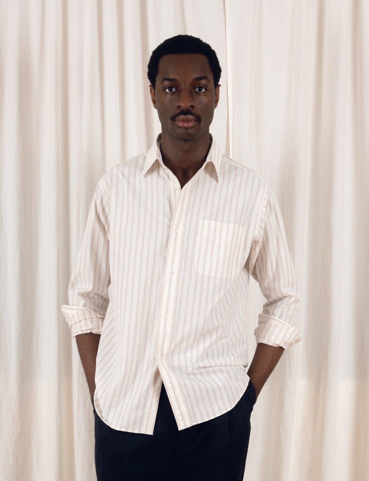 IVOR REGULAR COLLAR SHIRT : RED STRIPE