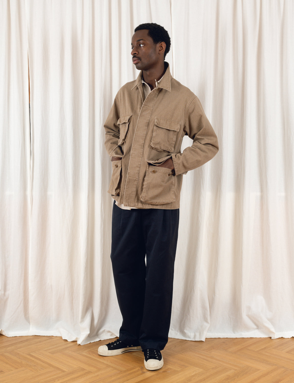 KAI FIELD JACKET : WASHED DARK KHAKI