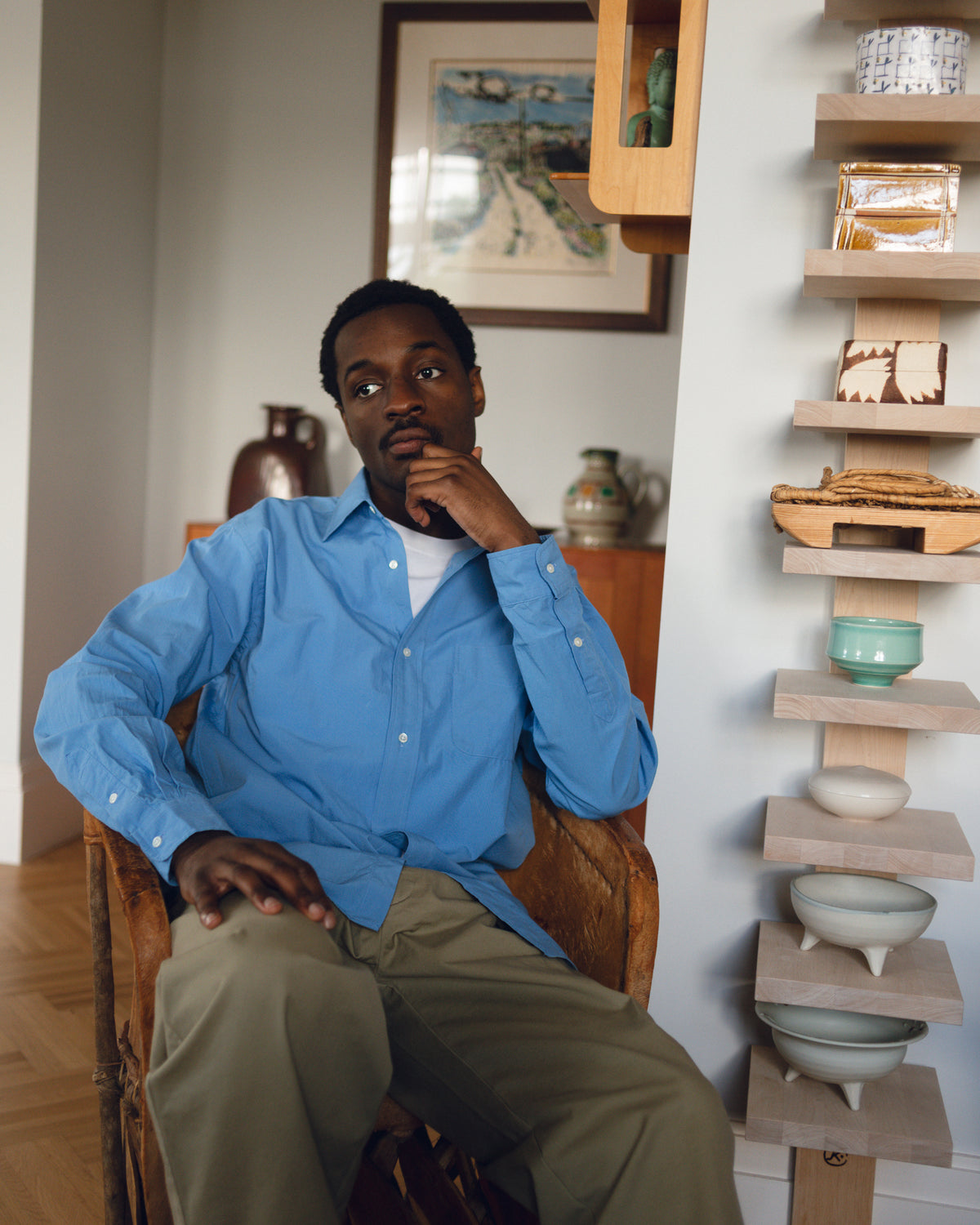 IVOR REGULAR COLLAR SHIRT : SAXE BLUE